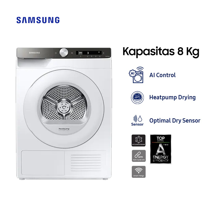 Samsung Dryer Front Loading 8 KG - DV80T5220TT 